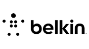 Here's an alt tag for the image: Belkin logo with connecting dots.